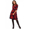 Dámske šaty S247 - Stylovo L-40 tmavě modrá-červená Dámske šaty S247 - Stylovo L-40 tmavě modrá-červená