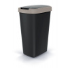 Odpadkový kôš COMPACTA Q FLAP - objem: 45 l, farba: čierna so svetlo hnedým vekom Odpadkový kôš COMPACTA Q FLAP - objem: 45 l, farba: čierna so svetlo hnedým vekom