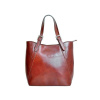 Dámska kožená kabelka Florence 847 shopperbag hnedá s prírodnou kožou a strieborným kovaním Dámska kožená kabelka Florence 847 shopperbag hnedá s prírodnou kožou a strieborným kovaním