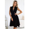 573-1 Flared Dress with Zipper Front - BLACK čierna L NUMOCO 5903938283987 573-1 Flared Dress with Zipper Front - BLACK čierna L NUMOCO 5903938283987