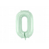 PartyDeco Fóliový balón narodeninové číslo 0 pastelovo-zelený 72 cm PartyDeco Fóliový balón narodeninové číslo 0 pastelovo-zelený 72 cm