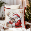Vianočná gobelínová obliečka na vankúš s lurexom Stromček & Santa Vianočná gobelínová obliečka na vankúš s lurexom Stromček & Santa