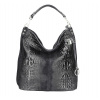 Kožená kabelka potlač krokodýl 1311 čierna Kožená kabelka potlač krokodýl 1311 čierna