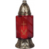 Kahanec Grave, červené sklo, s krížom, medený, 28 h, 80 g, 24 cm, na hrob Kahanec Grave, červené sklo, s krížom, medený, 28 h, 80 g, 24 cm, na hrob