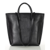 MARCO MAZZINI Exkluzívna prémiová čierna kožená shopper taška MARCO MAZZINI Exkluzívna prémiová čierna kožená shopper taška