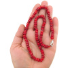 Náhrdelník červený Koral rondelky Náhrdelník červený Koral rondelky