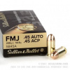S&B Náboj kulový Sellier a Bellot, Pistol-Revolver, .45 ACP, 230GR/14,90g, FMJ