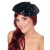 Baret - 70´s DISCO DIVA - čierny s lesklými flitrami Baret - 70´s DISCO DIVA - čierny s lesklými flitrami