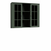 Tempo Kondela Nadstavec na komodu W2D, vitrína, zelená, PROVANCE (130x111x35cm)