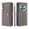 Peňaženkové kožené puzdro Cross-body na Honor Magic5 Pro - Šedá Peňaženkové kožené puzdro Cross-body na Honor Magic5 Pro - Šedá
