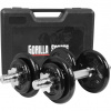 Gorilla Sports Jednoručný liatinový set + kufrík, 20 kg Gorilla Sports Jednoručný liatinový set + kufrík, 20 kg