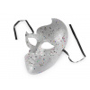 Benátska maska - škraboška strieborná 1ks Benátska maska - škraboška strieborná 1ks