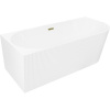 Mexen Silo voľne stojaca rohová ľavá ryhovaná vaňa 150 x 75 cm, biela, prepad zlatý - 52891507500L-50 Mexen Silo voľne stojaca rohová ľavá ryhovaná vaňa 150 x 75 cm, biela, prepad zlatý - 52891507500L-50