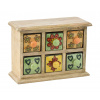 Sanu Babu Biela drevená skrinka so 6 keramickými šuplíkmi, ručne maľovaná, 24x10x18cm (5D) Sanu Babu Biela drevená skrinka so 6 keramickými šuplíkmi, ručne maľovaná, 24x10x18cm (5D)
