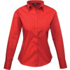 PREMIER PR 300 / Dámska popelínová košeľa s dlhým rukávom - red M PREMIER PR 300 / Dámska popelínová košeľa s dlhým rukávom - red M