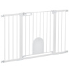 PAWHUT Zábrana do dverí pre psov s bránkou 75-131 x 76 cm biela PAWHUT Zábrana do dverí pre psov s bránkou 75-131 x 76 cm biela