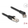 Delock Síťový kabel RJ45 Cat.8.1 S/FTP, ze zástrčky zalomené doprava 45° na přímou zástrčku, až 40 Gbps, 2 m, černý Delock Síťový kabel RJ45 Cat.8.1 S/FTP, ze zástrčky zalomené doprava 45° na přímou zástrčku, až 40 Gbps, 2 m, černý