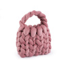 Kabelka z velvetové příze hand made 25x22 cm - 3 starorůžová Kabelka z velvetové příze hand made 25x22 cm - 3 starorůžová