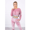Velúrová súprava s kapucňou MI9104 pudrovo ružová Velúrová súprava s kapucňou MI9104 pudrovo ružová