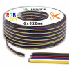 6-žilový farebný kábel pre LED pásy RGBW +CCT 6-žilový farebný kábel pre LED pásy RGBW +CCT