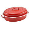 Pekáč smaltovaný obdĺžnikový s vekom 37 x 26 cm červený – štýlový retro pekáč na buchty aj mäso Pekáč smaltovaný obdĺžnikový s vekom 37 x 26 cm červený – štýlový retro pekáč na buchty aj mäso