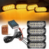 4 x LED Auto Predné Výstražné Svetlá Oranžové Blikajúce 4 x LED Auto Predné Výstražné Svetlá Oranžové Blikajúce