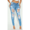 Bledomodré skinny džínsy s trhancami Tall #Veľkosť L Farba Modrá Bledomodré skinny džínsy s trhancami Tall #Veľkosť L Farba Modrá