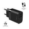 FIXED Sieťová nabíjačka USB-C 17W Smart Rapid Charge čierna FIXC17N-2UC-BK - Univerzálny 2xUSB adaptér s USB-C káblom FIXED Sieťová nabíjačka USB-C 17W Smart Rapid Charge čierna FIXC17N-2UC-BK - Univerzálny 2xUSB adaptér s USB-C káblom
