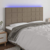 vidaXL Čelo postele s LED sivohnedé 180x5x118/128 cm látka vidaXL Čelo postele s LED sivohnedé 180x5x118/128 cm látka