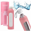 Motivačná sklenená fľaša na vodu 1l Wessper B1 BOROSILICATE Pink (ružová) Motivačná sklenená fľaša na vodu 1l Wessper B1 BOROSILICATE Pink (ružová)