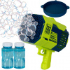 Pištoľ na mydlové bubliny + automatická tekutá mydlová bublina 132 bazooka zelená Pištoľ na mydlové bubliny + automatická tekutá mydlová bublina 132 bazooka zelená