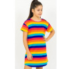 Pruhovaná dievčenská nočná košeľa krátky rukáv 152 Mix farieb Pruhovaná dievčenská nočná košeľa krátky rukáv 152 Mix farieb
