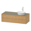 DURAVIT White Tulip závesná skrinka pod umývadlo na dosku vpravo, 1 zásuvka, 1300 x 550 x 408 mm, dub prírodný masív/kameňovo šedá vysoký lesk, WT4977RH5H2 DURAVIT White Tulip závesná skrinka pod umývadlo na dosku vpravo, 1 zásuvka, 1300 x 550 x 408 mm, dub prírodný masív/kameňovo šedá vysoký lesk, WT4977RH5H2