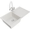 Mexen Leo, 1-komorový granitový drez 900x500x190 mm a drezová batéria Duo, biela, 6501-20-671701-02 Mexen Leo, 1-komorový granitový drez 900x500x190 mm a drezová batéria Duo, biela, 6501-20-671701-02