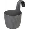 Závesný kvetináč Strend Pro, PP, 26x18x24,5 cm, farba sivá Závesný kvetináč Strend Pro, PP, 26x18x24,5 cm, farba sivá