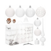 Maxi 100 dielna sada vianočných ozdôb biela so šiškami Maxi 100 dielna sada vianočných ozdôb biela so šiškami