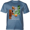 Tričko unisex Mountain Red Panda Split Portrait (panda červená) - modré, XXL Tričko unisex Mountain Red Panda Split Portrait (panda červená) - modré, XXL