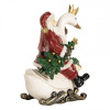Clayre & Eef Červená vianočná dekorácia Santa Claus na labuti - 13*10*16 cm - Clayre & Eef Clayre & Eef Červená vianočná dekorácia Santa Claus na labuti - 13*10*16 cm - Clayre & Eef