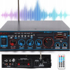 Čierny audio zosilňovač, 2-kanálový, Bluetooth, 38W x 2 RMS Čierny audio zosilňovač, 2-kanálový, Bluetooth, 38W x 2 RMS