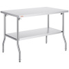 Vevor Pracovný nerezový stôl 48×30 inch, skladací, 2 police, nosnosť 772 lbs CFGZT30X48YC00001V0 Vevor Pracovný nerezový stôl 48×30 inch, skladací, 2 police, nosnosť 772 lbs CFGZT30X48YC00001V0