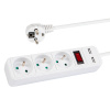 Sieťový predlžovací kábel PR-370WSP/USB 3-Zásuvky+USB so zemnením+vypínač 1,5m BIELY 3x1,5mm Sieťový predlžovací kábel PR-370WSP/USB 3-Zásuvky+USB so zemnením+vypínač 1,5m BIELY 3x1,5mm