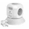Síťový adaptér Viking AC Cube/Output:4xAC,3xUSB-A,1xUSB-C/Tlačítko ON/OFF/zásuvka typu E Síťový adaptér Viking AC Cube/Output:4xAC,3xUSB-A,1xUSB-C/Tlačítko ON/OFF/zásuvka typu E
