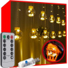 SAPRO Vianočné osvetlenie ISO19736 svetelný záves s guľami 108 LED na USB, teplý biely SAPRO Vianočné osvetlenie ISO19736 svetelný záves s guľami 108 LED na USB, teplý biely