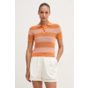 Lacoste polo tričko dámske bavlnené AF9847 oranžová 34 Lacoste polo tričko dámske bavlnené AF9847 oranžová 34