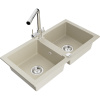 Mexen Mario žulový drez s 2 komorami a kuchynskou batériou Duero, béžový - 6504-69-671600-00 Mexen Mario žulový drez s 2 komorami a kuchynskou batériou Duero, béžový - 6504-69-671600-00