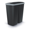 Odpadkový kôš Prosperplast COMPACTA Q DUO, 45 l čierny so svetlo šedým vekom Odpadkový kôš Prosperplast COMPACTA Q DUO, 45 l čierny so svetlo šedým vekom