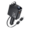 Yesido 4v1 nabíjačka do auta Y71 s USB C káblom, Lightning adaptérom, 125W, čierna Yesido 4v1 nabíjačka do auta Y71 s USB C káblom, Lightning adaptérom, 125W, čierna