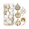 Vianočné banky zlato-biele mix - 6cm, sada 30ks Vianočné banky zlato-biele mix - 6cm, sada 30ks