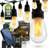 Solárna záhradná girlanda 15x LED plameň dekoratívne svetielka 15m 1800K teplá FLAME LUMILED Solárna záhradná girlanda 15x LED plameň dekoratívne svetielka 15m 1800K teplá FLAME LUMILED
