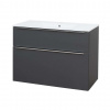Mereo Mailo Skrinka s umývadlom 101x72x48 cm, 2 zásuvky, antracit CN532 Mereo Mailo Skrinka s umývadlom 101x72x48 cm, 2 zásuvky, antracit CN532